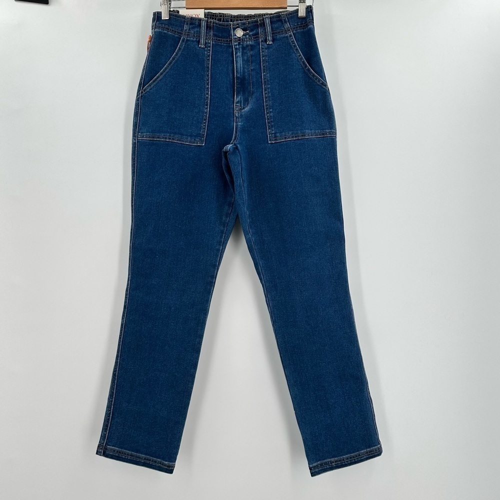 KNOX Rose NWT Women’s High Rise Elastic Band Straight Leg Jeans Size Small 29/30